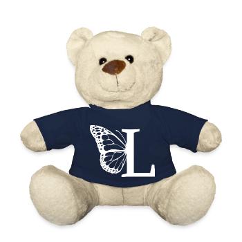 letter L butterfly - Teddy Bear - french navy - Front