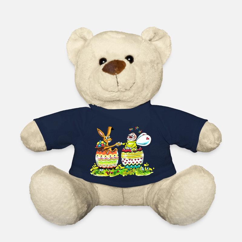 Blühwürmchen grüßt Osterhase - Teddy - French Navy