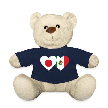 Japan Mexico Flag Heart - Teddy Bear - french navy - Front