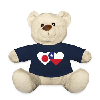 Japan Chile Flagge Herz - Teddy - French Navy - Vorne