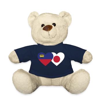 Liechtenstein Japan Flagge Herz - Teddy - French Navy - Vorne