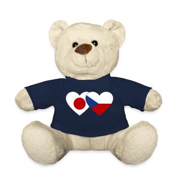 Japan Tschechien Flagge Herz - Teddy - French Navy - Vorne