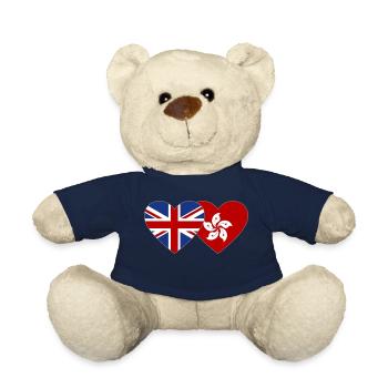 England Hongkong Flagge Herz - Teddy - French Navy - Vorne