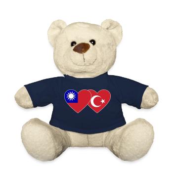 Taïwan Türkiye drapeau coeur - Nounours - bleu marine - Devant