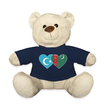 Uiguren Turkmenistan Flagge Herz - Teddy - French Navy - Vorne