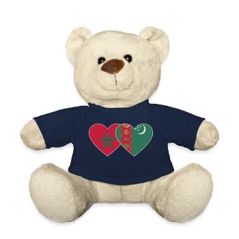 Marokko Turkmenistan Flagge Herz - Teddy - French Navy - Vorne