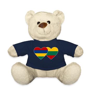Mauritius Litauen Flagge Herz - Teddy - French Navy - Vorne