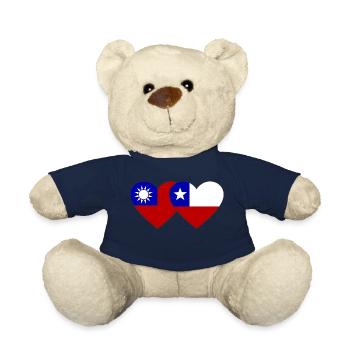 Taiwan Chile Flagge Herz - Teddy - French Navy - Vorne