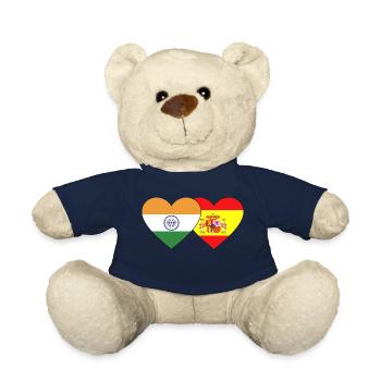 India Spain Flag Heart - Teddy Bear - french navy - Front