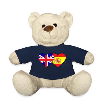 England Spanien Flagge Herz - Teddy - French Navy - Vorne