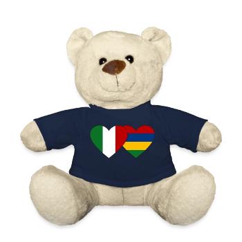 Italy Mauritius Flag Heart - Teddy Bear - french navy - Front