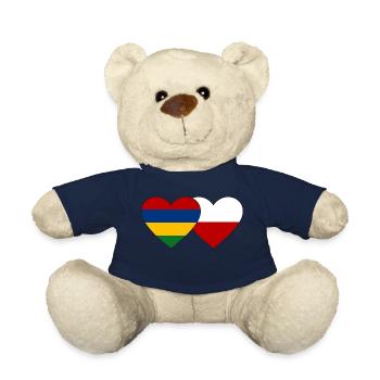 Mauritius Poland Flag Heart - Teddy Bear - french navy - Front