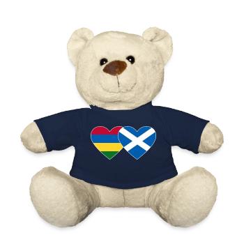 Mauritius Scotland Flag Heart - Teddy Bear - french navy - Front