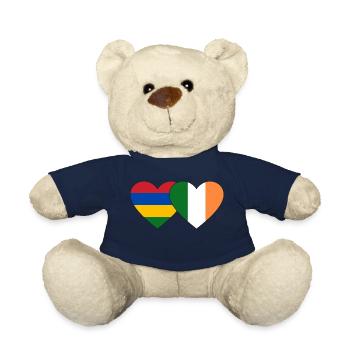 Mauritius Ireland Flag Heart - Teddy Bear - french navy - Front