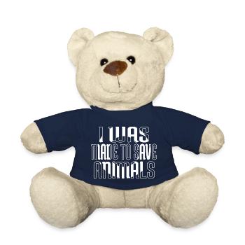 Drôle d’animal Chien Bien-être Déclaration Amoureux des animaux - Nounours - bleu marine - Devant