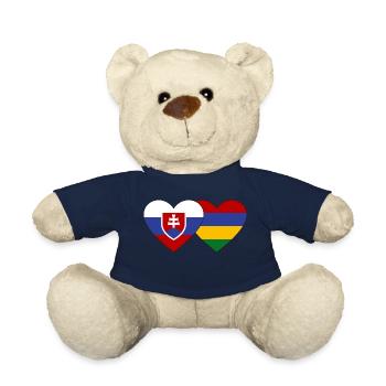 Slovakia Mauritius Flag Heart - Teddy Bear - french navy - Front