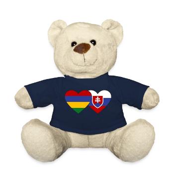 Mauritius Slowakei Flagge Herz - Teddy - French Navy - Vorne