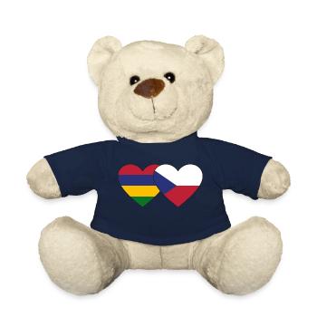 Mauritius Tschechien Flagge Herz - Teddy - French Navy - Vorne