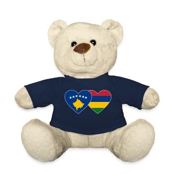 Bosnia Mauritius Flag Heart - Teddy Bear - french navy - Front