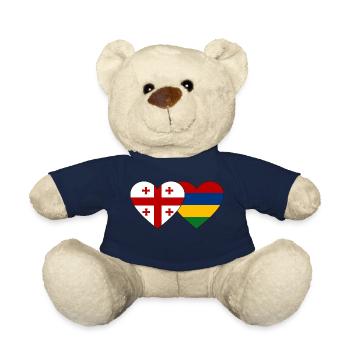 Georgia Mauritius Flag Heart - Teddy Bear - french navy - Front