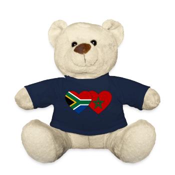 Südafrika Marokko Flagge Herz - Teddy - French Navy - Vorne