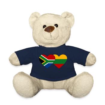 Südafrika Litauen Flagge Herz - Teddy - French Navy - Vorne
