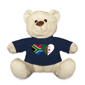 Südafrika Algerien Flagge Herz - Teddy - French Navy - Vorne
