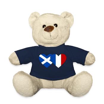 Ecosse France Flag Coeur - Nounours - bleu marine - Devant