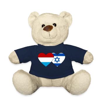 Drapeau luxembourgeois Israël coeur - Nounours - bleu marine - Devant