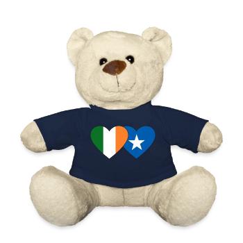 Irlande Somalie Drapeau Coeur - Nounours - bleu marine - Devant