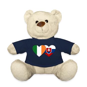 Ireland Slovakia Flag Heart - Teddy Bear - french navy - Front