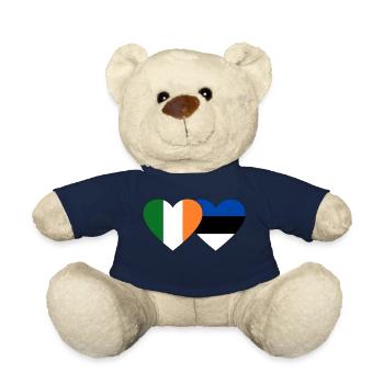 Irland Estland Flagge Herz - Teddy - French Navy - Vorne