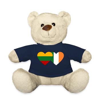 Lithuania Ireland Flag Heart - Teddy Bear - french navy - Front