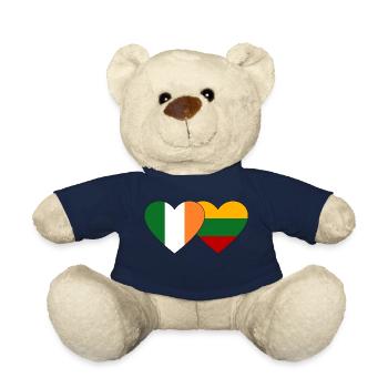 Irland Litauen Flagge Herz - Teddy - French Navy - Vorne