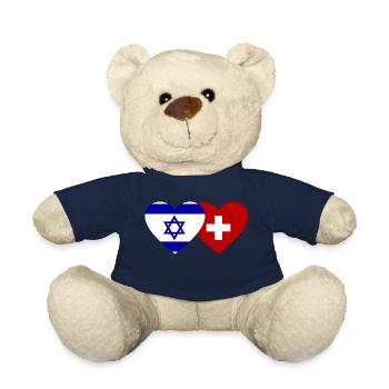 Israel Schweiz Herz Flagge - Teddy - French Navy - Vorne