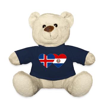 Islande Paraguay Drapeau du Cœur - Nounours - bleu marine - Devant