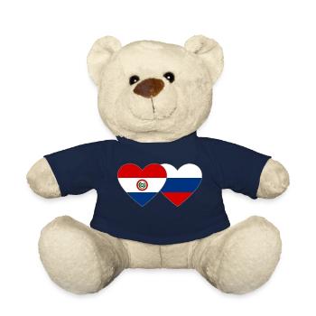 Paraguay Russie Drapeau du cœur - Nounours - bleu marine - Devant