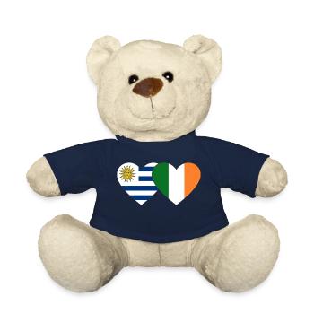 Uruguay Ireland Heart Flag - Teddy Bear - french navy - Front
