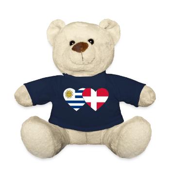 Uruguay Denmark Heart Flag - Teddy Bear - french navy - Front