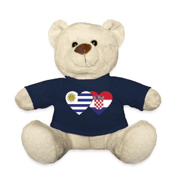 Uruguay Croatia Heart Flag - Teddy Bear - french navy - Front