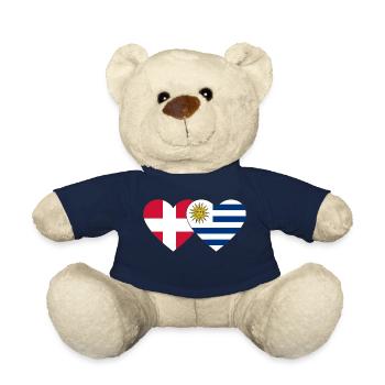 Denmark Uruguay Heart Flag - Teddy Bear - french navy - Front