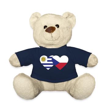 Uruguay Czech Republic Heart Flag - Teddy Bear - french navy - Front