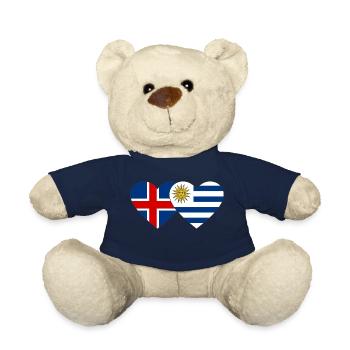 Iceland Uruguay Heart Flag - Teddy Bear - french navy - Front