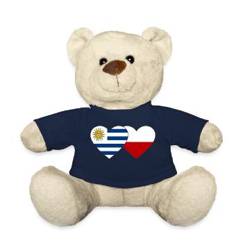 Uruguay Poland Heart Flag - Teddy Bear - french navy - Front