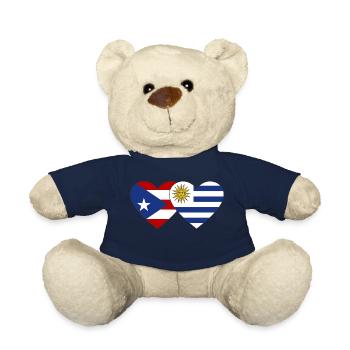 Puerto Rico Uruguay Heart Flag - Teddy Bear - french navy - Front