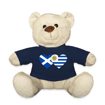 Scotland Uruguay Heart Flag - Teddy Bear - french navy - Front