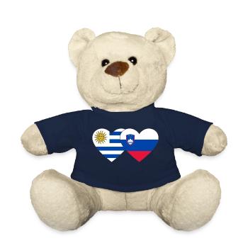 Uruguay Slovenia Heart Flag - Teddy Bear - french navy - Front