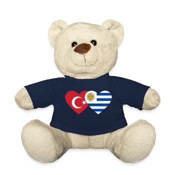 Turkey Uruguay Heart Flag - Teddy Bear - french navy - Front