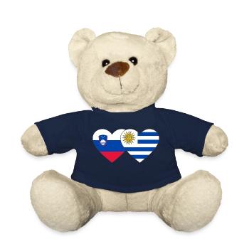 Slovenia Uruguay Heart Flag - Teddy Bear - french navy - Front