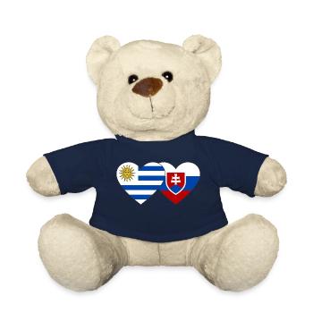 Uruguay Slovakia Heart Flag - Teddy Bear - french navy - Front